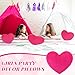 Remerry 4 Pcs Heart Shaped Cute Throw Pillows Faux Rabbit Fur Heart Pillow Fluffy Throw Cushion Decorative for Bedroom Bed Sofa Kid Girls Sleepover Part(Hot Pink)