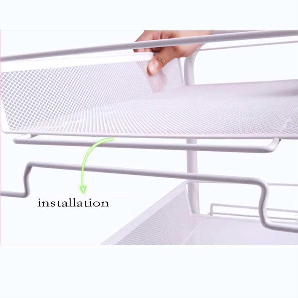 ZYFA Carrello Cucina Servizio,Scaffale Portaoggetti Mobile per Forno a microonde,Portaoggetti Multiuso, Salvaspazio Rete Metallica Contenitori, in Legno Robusto Rotolamento,4 Ruote Girevoli