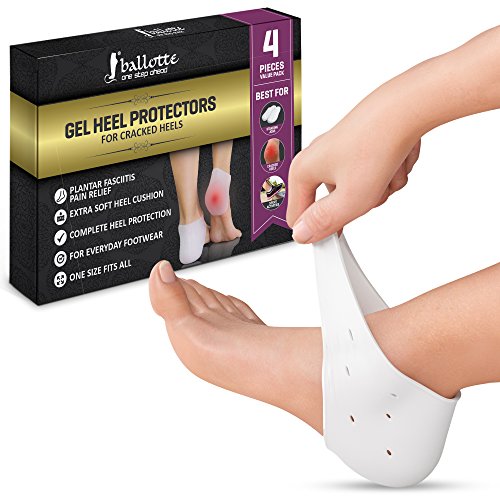 Breathable Heel Protectors, Strong Heel Cups for [Fast Heel Pain Relief] Support and Moisturize Dry Cracked Heels, Plantar Fasciitis, Blisters, Spur Relief, Silicone Pads for Men and Women