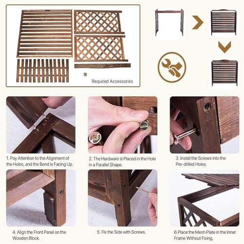 Grille de climatiseur extérieur de taille moyenne abri bois - 6