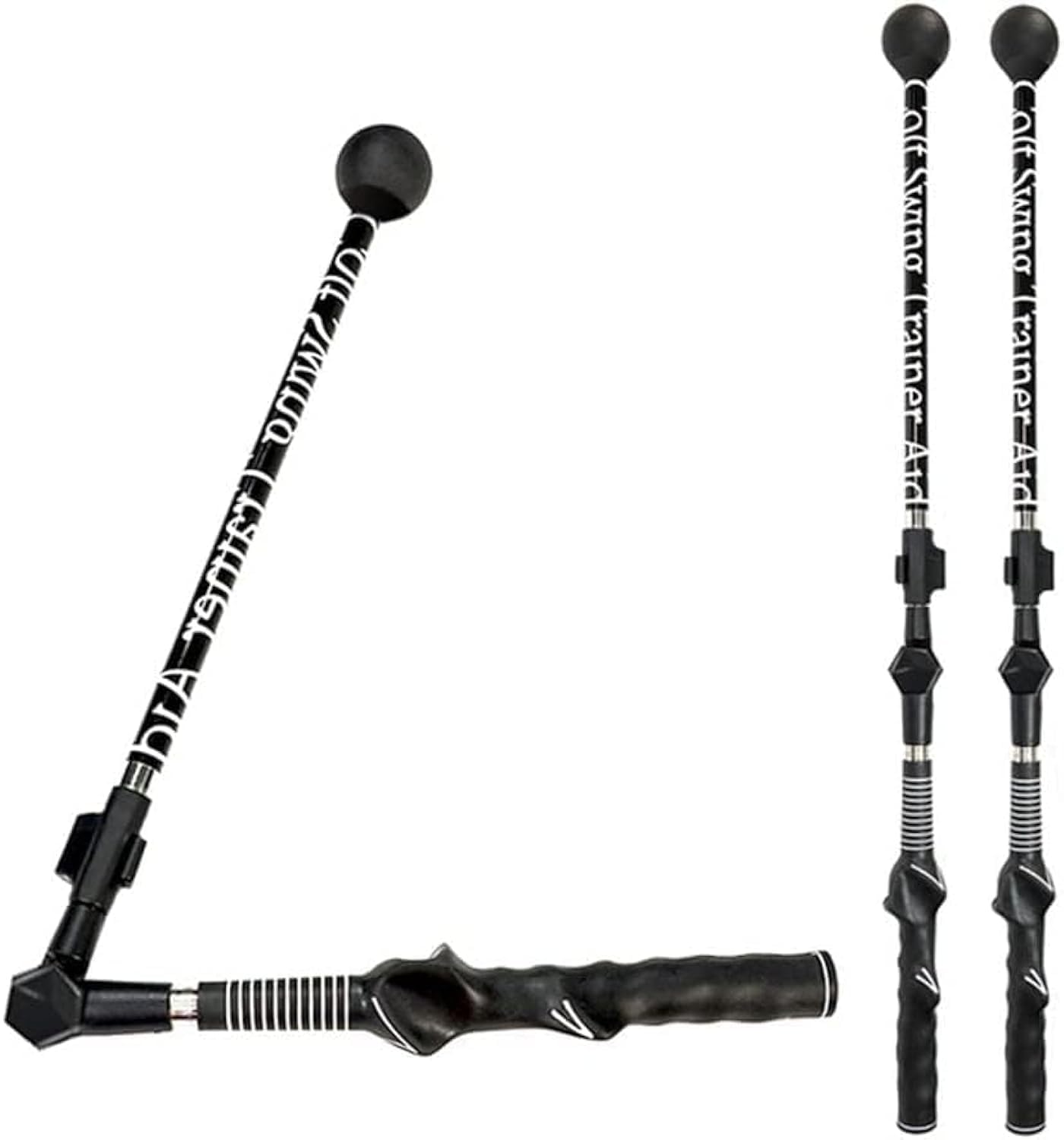 THE WHITE SHOP Golf Swing Trainer, Golf Training Aid to Improve Hinge, Forearm Rotation, Shoulder Turn, Foldable Golf Swing Training Aid Stick,Black