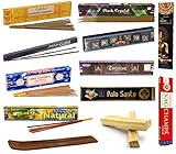☝ Disfruta de tu incienso al instante: Este set de incienso natural DELUXE incluye también un práctico porta inciensos de madera natural
