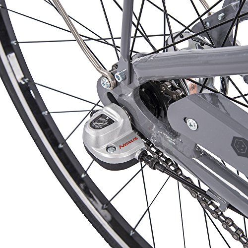 700c Royce Union RMX Mens 3-Speed Commuter Bike, 19" Aluminum Frame, Cool Gray