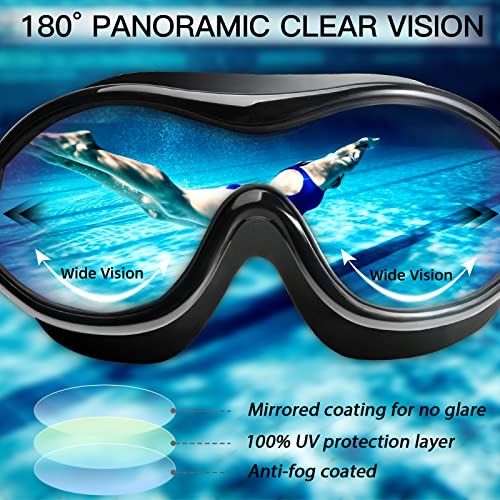 Seago Swim Goggles No Leaking Anti-Fog Swimming Goggles For Adult Men Women Youth Junior With Soft Silicone Gasket, Uv Protection Waterproof 180° Clear Vision, Triathlon Pool Goggles Swim Glasses #TOP4