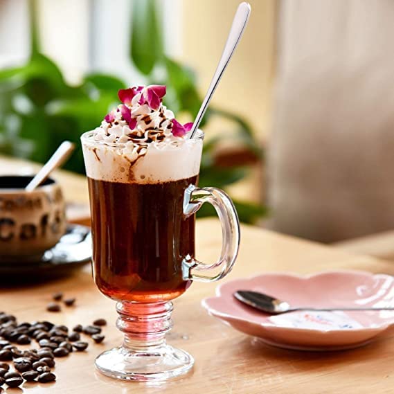 6 pics Long Handle Spoon soda Spoon Long Mixing Stirring Spoon for Iced Tea, Coffee Suitable for Tall Glasses, Cocktail Bar Stainless Steel Long Handle Spoon, Soda Spoon 1