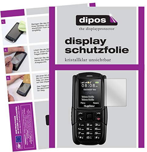 dipos I 2X Schutzfolie klar kompatibel mit RugGear RG129 Folie Bildschirmschutzfolie