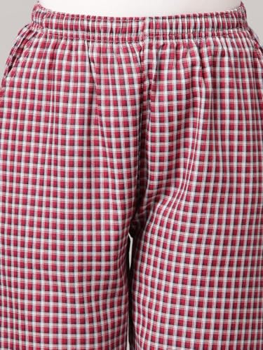 Image of KRYPTIC Women's 100% Pure Cotton Woven Pyjama | Mid Rise Relaxed Fit Full Length Nightwear Pant with Elasticated Drawstring Waistband & Side Pocket | Comfortable Lounge, Sleepwear & Casual Bottom Wear