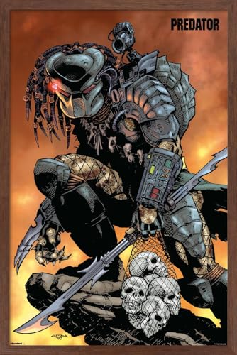 Trends International Predator (1987) - Skulls Wall Poster, 34L x 22.4W, Mahogany Framed Version
