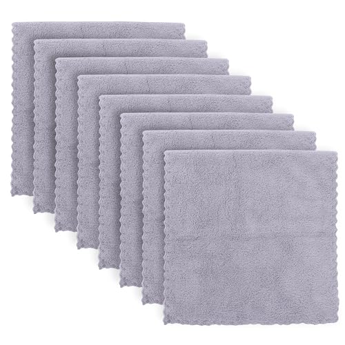 Image of Super Soft Burp Cloths 8 Pack - Thick - Extra Absorbent - Perfect Size Large 20 X 10 Inch - Light and Easy to Carry - Milk Spit Up Rags - Burpy Cloths for Unisex, Boys, Girls, Newborn - Light Grey