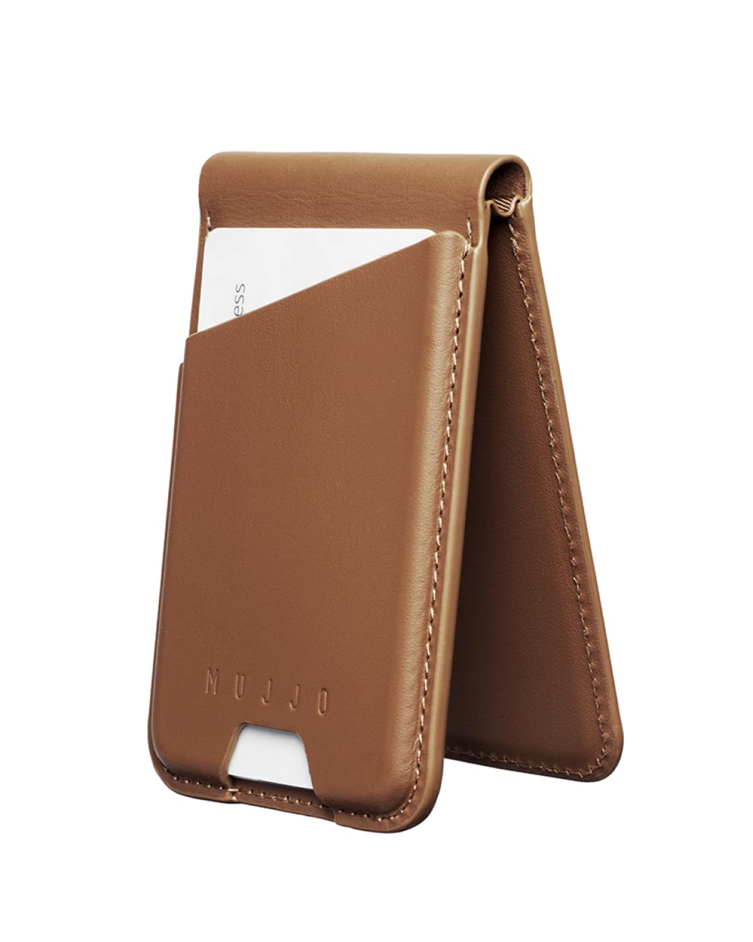Mujjo Magsafe Compatible Leather Wallet Stand - Tan