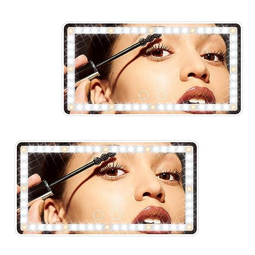 Image of Car Sun Visor Vanity Mirror with Lights, 2PC Rechargeable Car Makeup Mirror