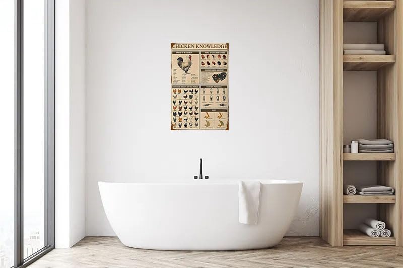 Miniatura 5 de Chicken Knowledge - Letrero de metal para decoración de pollo, letrero de metal para decoración de pared, razas de pollos retro, para gallinero,