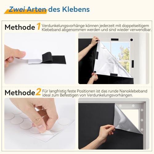 Aukimo Fenster Verdunkelung, verdunkelungsrollo ohne Bohren, Tragbare dachfenster verdunklungsstoff Verdunkelungsfolie, Sonnenschutz Dachfenster Verdunklung Abnehmbar für Urlaub Fenster (250x145cm) – Bild 6