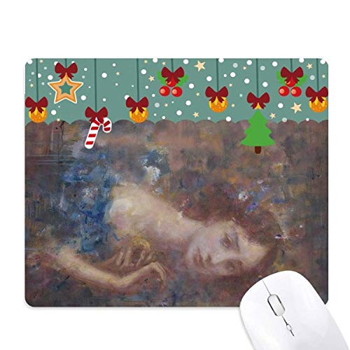 Tapis de souris caoutchouc Miss Fall XJJ peinture à l'huile tapis de bureau pc