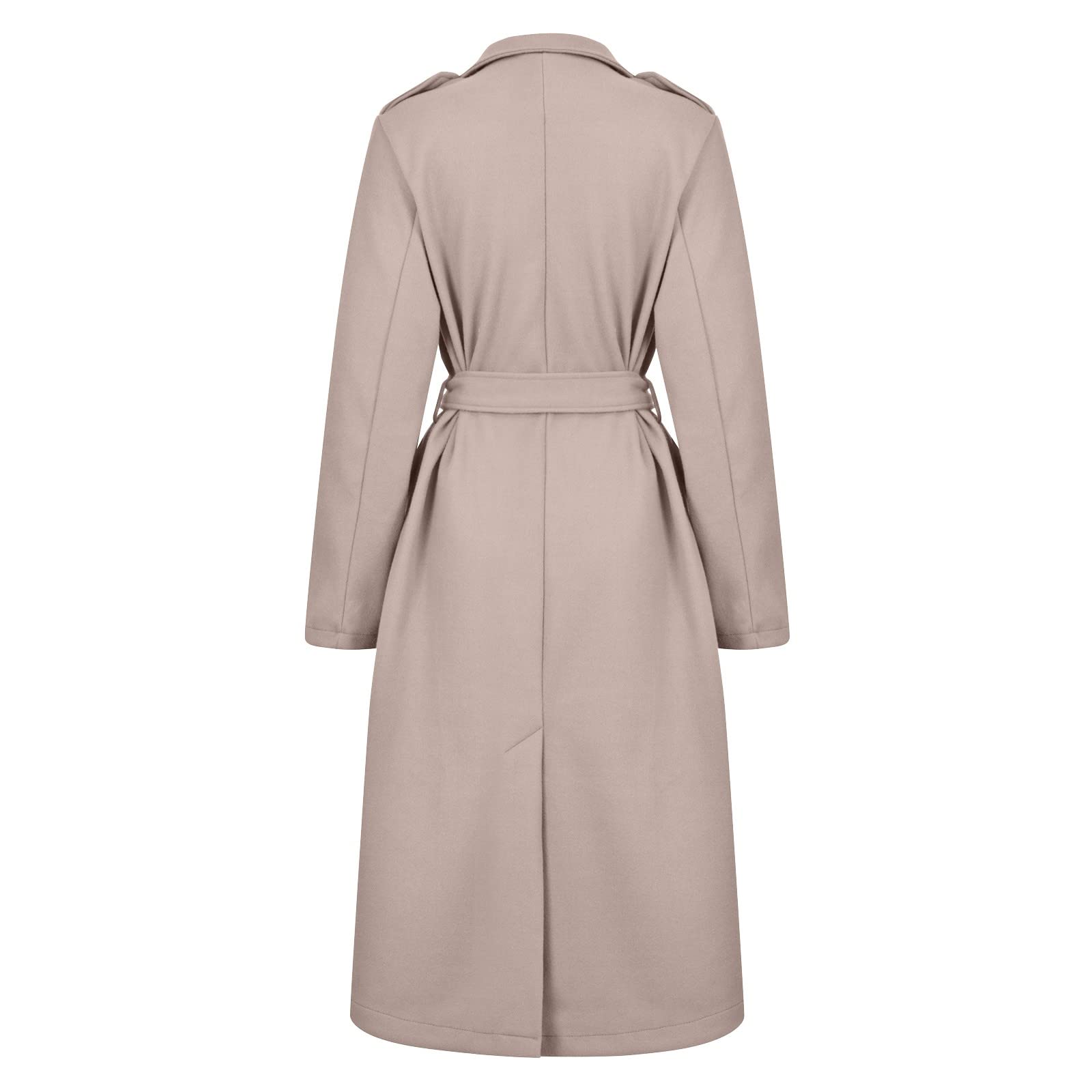 Trenchcoat Revers Herbstjacke Business Langarm Casual Büro Frauen Longblazer Winter Warm Damenmantel Longjacke