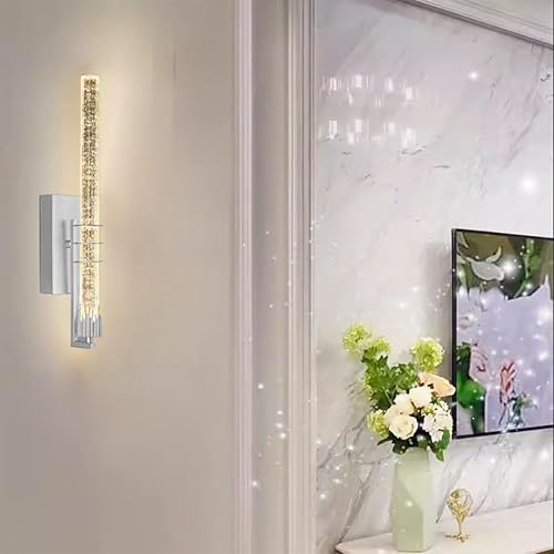 Miniatura 6 de Apliques de pared de columna de burbujas de cristal, modernos accesorios de pared de lujo, lámpara de pared cromada para interiores, iluminación de