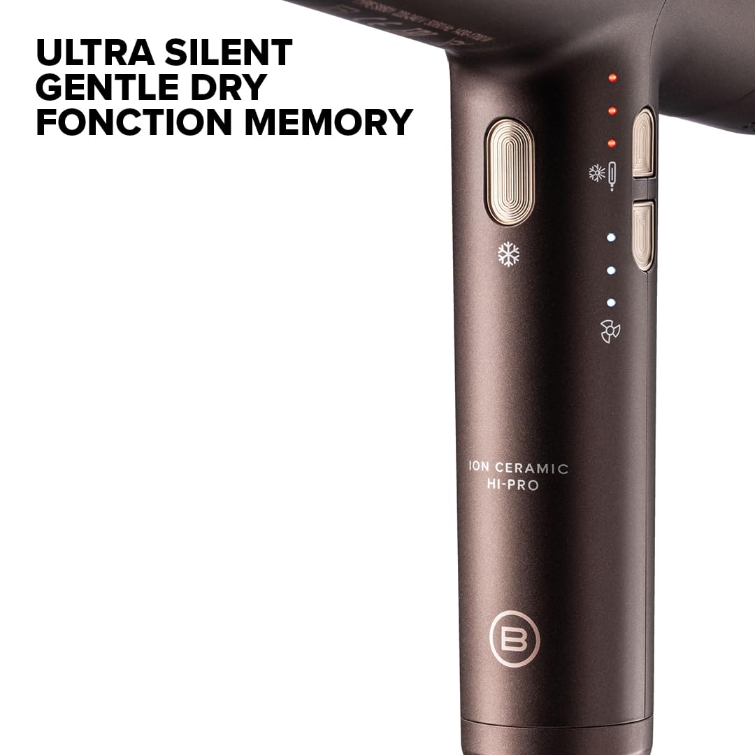 Bellissima – Sèche Cheveux Numérique CERAMISONIC 21014 – Moteur Haute Vitesse – Flux Air 228 Km/H – Ion Ceramic Anti Frisottis – Accessoire Cheveux Léger Silencieux – Diffuseur Embout Précision