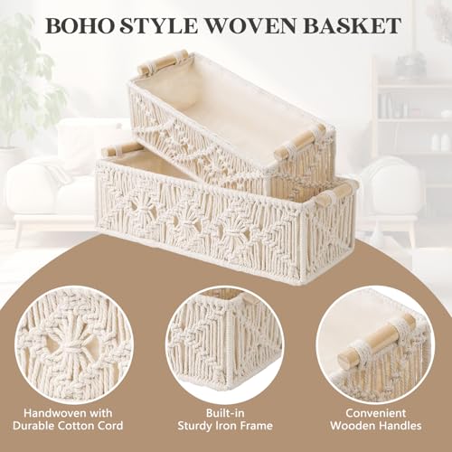 Aufbewahrungskörbe Dekor Box Handgemachte Gewebte Dekorative Arbeitsplatte Toilettentank Regal Schrank Organizer,Makramee Aufbewahrungskörbe Box,Aufbewahrungskorb Geflochten,Handgewebte Dekorbox