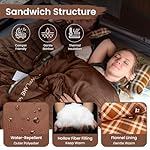 KingCamp Sleeping Bag for Adults Cold Weather & Warm, XL Big and Tall Sleeping Bags, Zip Together for 2P Cotton Flannel Sleeping Bag with Free Compression Sack, Lightweight, Waterproof for Camping - Image 4