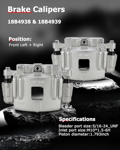 Image of cciyu 18B4939 18B4938 Front Left & Right Brake Calipers With Bracket For Chevy For Colorado,For GMC For Canyon,For Isuzu For i-280 /For i-290 /For i-350 /For i-370