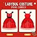INNOCHEER Ladybug Dress Costume for Girls, Ladybug Costume Toddler Halloween Birthday Dress Up Pretend Play for Kids 2-10