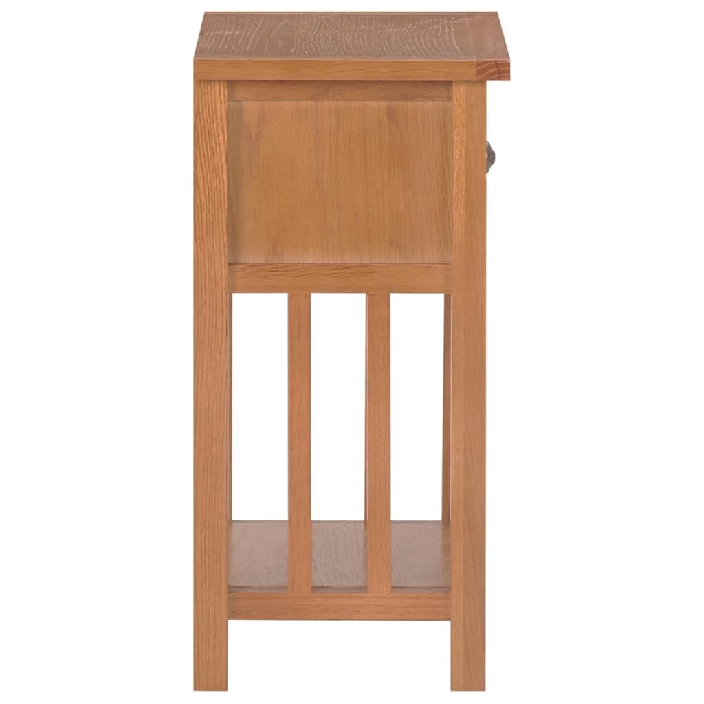 Table porte-revues en bois massif de chêne avec tiroir et étagère 35 x 27 x