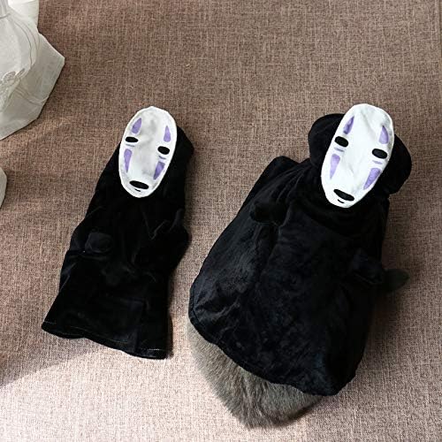 Miniatura 6 de ChoChoCho Disfraces para mascotas, disfraz de cosplay sin cara para perros y gatos, bata de anime de felpa para Halloween, diseño de velcro
