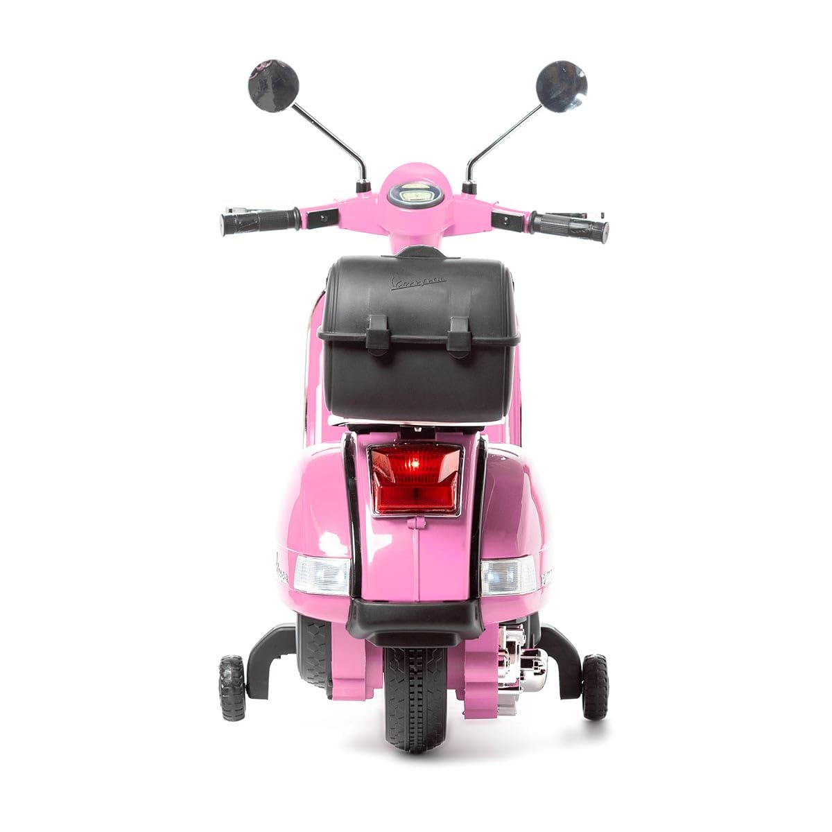 Scooter électrique Enfant Vespa Piaggio 12 V, 2 Moteurs 30 W, 2 Vitesses, lumières LED, MP3 USB, Roues stabilisatrices, Batterie 7 Ah