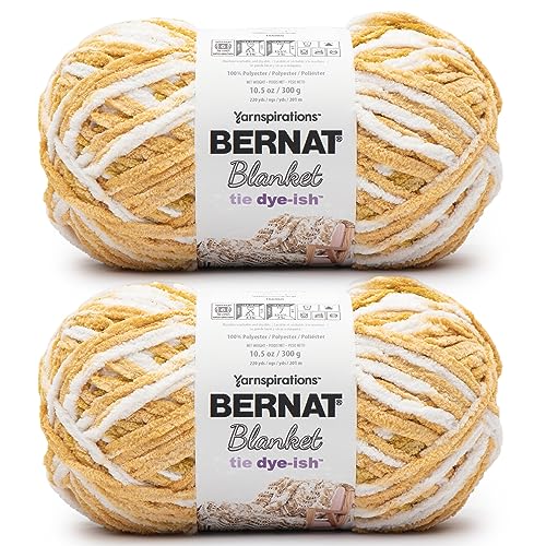 Image of Bernat Blanket Tie Dye-Ish Golden Rays Yarn - 2 Pack of 10.5oz /300g - Polyester - #6 Super Bulky - 220 Yards - Knitting & Crochet
