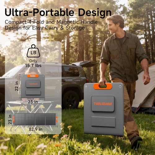 200W Portable Solar Panel for Power Station, 24% High Efficiency ETFE Foldable Solar Panel Charger, QC3.0, Type-C 60W, MC4 Output, IP65 Waterproof, for Outdoor Camping, RV, Emergency Power Supply - Image 7