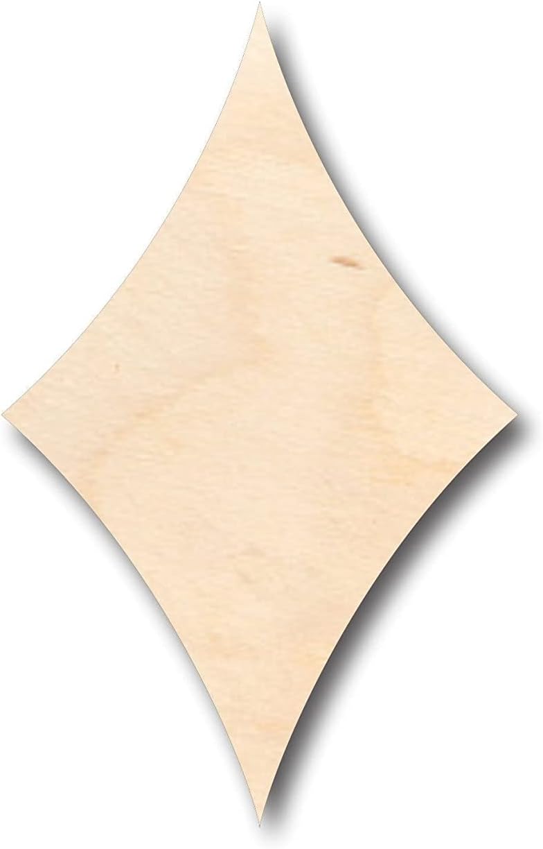 Unfinished Wood Curved Diamond Shape Craft up to 46" DIY 16" / 3/4"