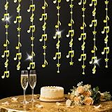 79FT Gold Music Note Garlands, Sparkling Hanging...