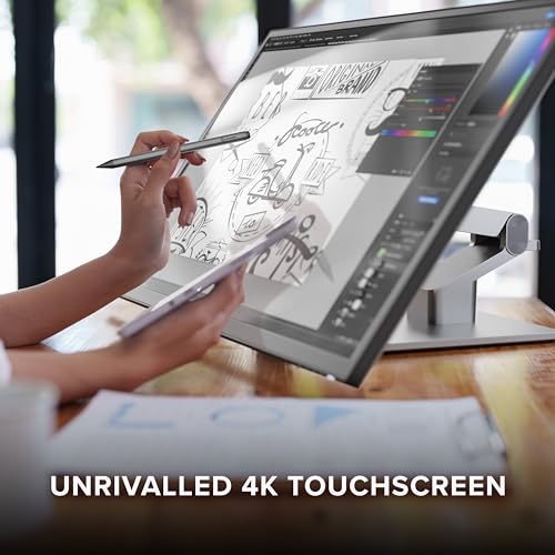 Image of ALOGIC Clarity Pro Touch 27 inch 4K Touchscreen Monitor w / 8MP Retractable 4K Webcam, 100% sRGB, 97% DCI-P3, 99% Adobe RGB, 65W PD,8-in-1 Hub, HDR 400, Adjustable Stand, IPS Panel, Thin Bezel