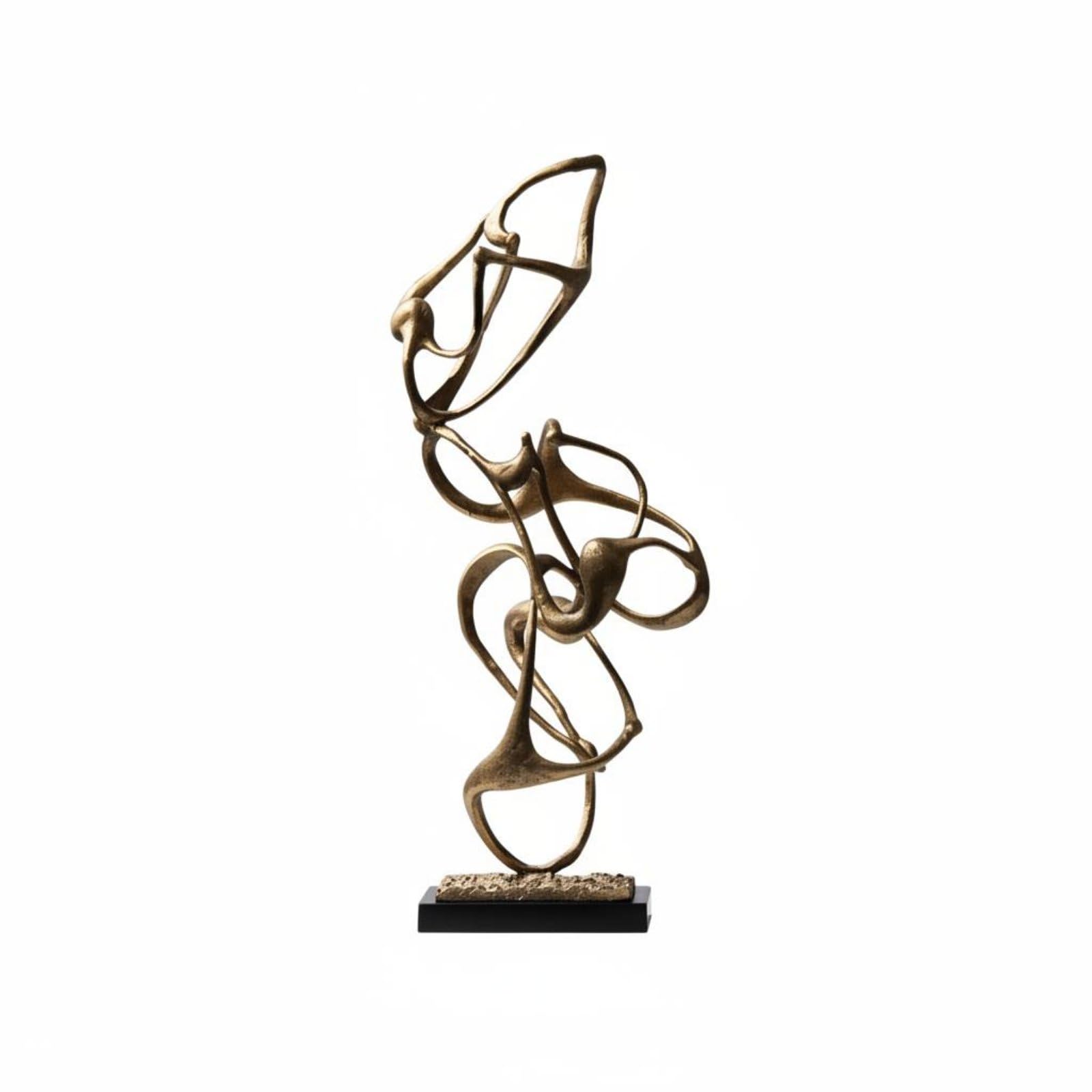 2 Piezas Escultura Decorativa Escultura Geométrica Figura Estatua Metálica con Líneas Fluidas y Efecto Visual Profundo para Realzar Encimeras Adecuada, Color to 3, Bajo