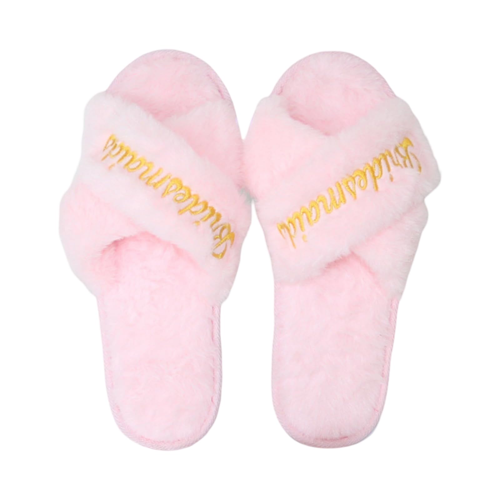 Maxtonser 1pair Bride Slippers Bachelorette Slippers Slip Comfortable Bridesmaids Slippers for Bridal Party Wedding Essential