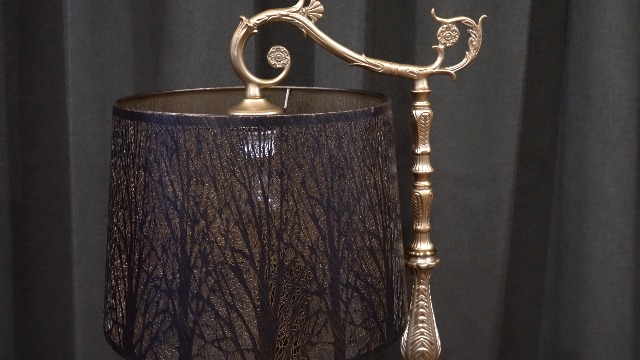 ALUCSET Large Lampshade, Etched Forest Pattern Antique Bronze and