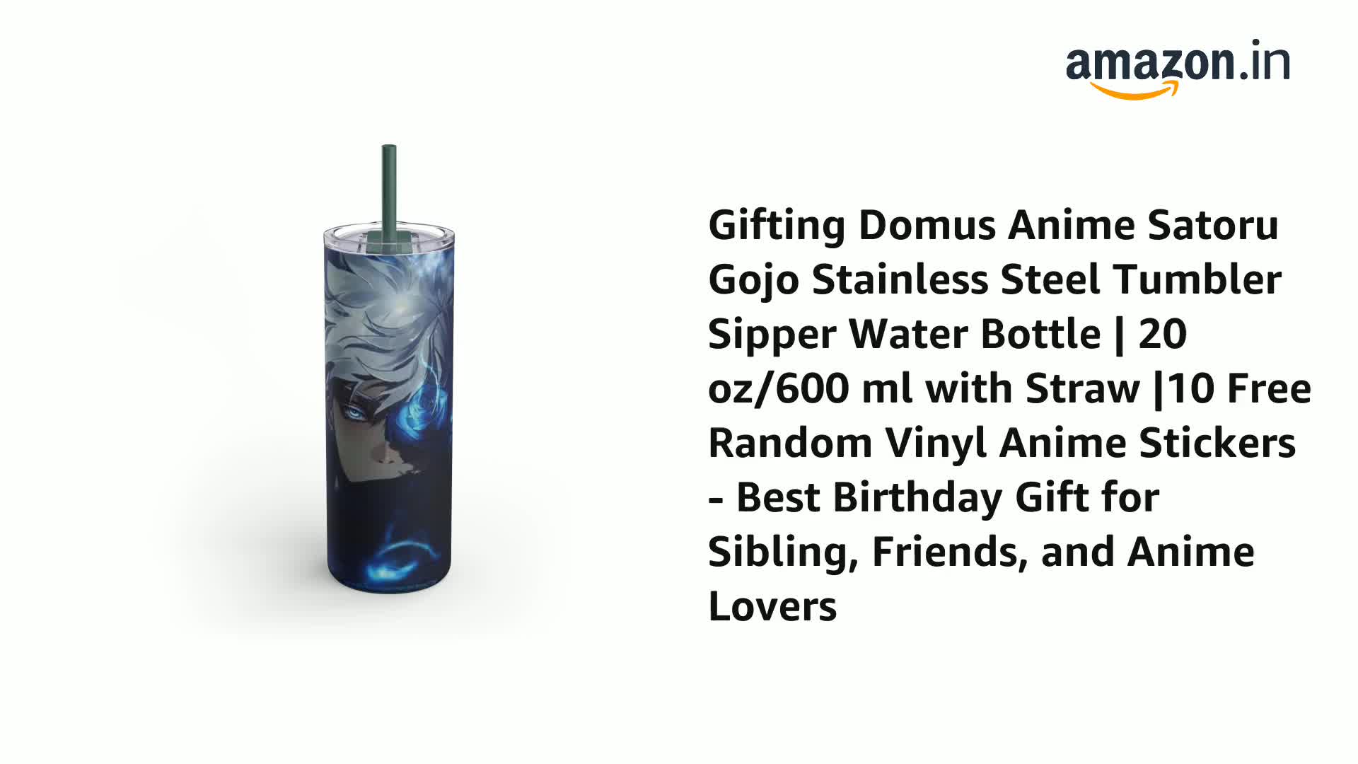 Gifting Domus Satoru Gojo Stainless Steel Tumbler Sipper Water