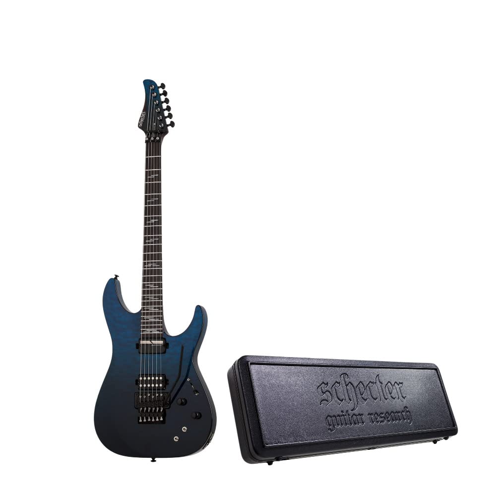 SchecterReaper-6 FR S Elite 6-String Electric Guitar with Wenge Fretboard (Deep Ocean Blue) Bundle with Schecter Universal Guitar Hardcase (2 Items)