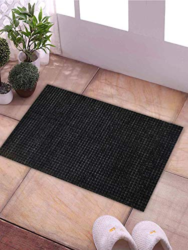 Image of YALISH Polyvinyl PVC Spike Entrance Door Mats for Home, Offices, Hotel Rooms Artificial Grass Turf Mat, Multiple, Textured Surface, Indoor Outdoor Use (Black - 2 X 3 FT / 60 X 90 CM)