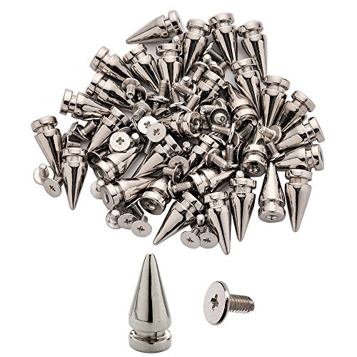 50pcs Cone Spikes Screwback Studs DIY Craft Cool Rivets Punk Stud Coincal Layer 10x20mm 3/8