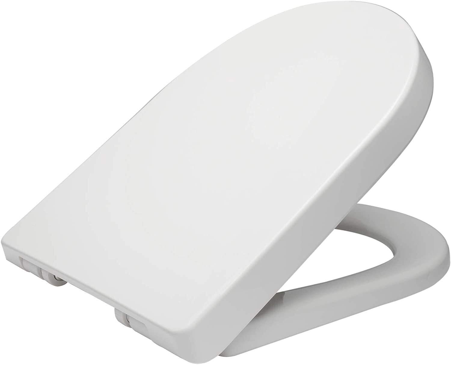 Nviusdsj One Color Toilet Seats, D Shape Toilet Seat Soft Close Adjustable Hinge Quick Release Top Fixed Cover Bathroom Lid Uf