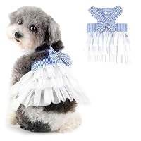 Pettorina Abito Per Cani Principessa - Con Volant E Papillon, Traspirante, Fibbia Sulla Schiena, Per Piccole Razze (XS-XL)