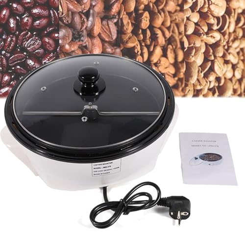 WhAeoy Torréfacteur À Café Électrique 800 G, Torréfacteur À Café Domestique, avec Couvercle en Verre (4 Trous De Ventilation), Réglage De La Température De 0 À 240 ℃, Chaleur Uniforme,A