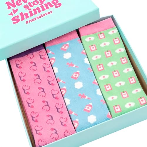 urse is Love Set de 3 pcs. Medias De Compresión Mujer Para Enfermera - Calcetines Compresion para Trabajo TCAE, Medicos, Vet | Usa Con Zuecos Sanitarios, Regalos | Accesorios Enfermeria SET 1