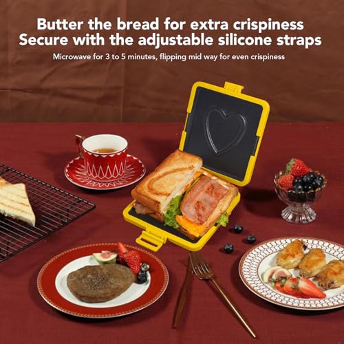 Tostadora de microondas de silicona con bandeja antiadherente para panini y sándwich 3