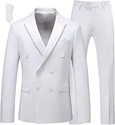 Blazer masculino de 2 peças com botões duplos e calça para smoking e calça para casamento, formatura, baile