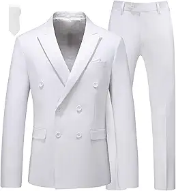 Blazer masculino de 2 peças com botões duplos e calça para smoking e calça para casamento, formatura, baile