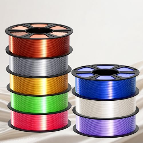 Image of GEEETECH Silk PLA Filament 1.75mm Yellow | Shiny 3D Filament, 1kg (2.2lbs) 1 Spool, Dimensional Accuracy + /- 0.02 mm, 3D Printer
