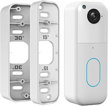 Blink Doorbell Mount, Adjustable 15 to 45 Degrees Corner Mount, No-Drill Mounting Bracket for Blink Doorbell Camera1st & 2nd Gen, Wide Viewing Angle Mount, White