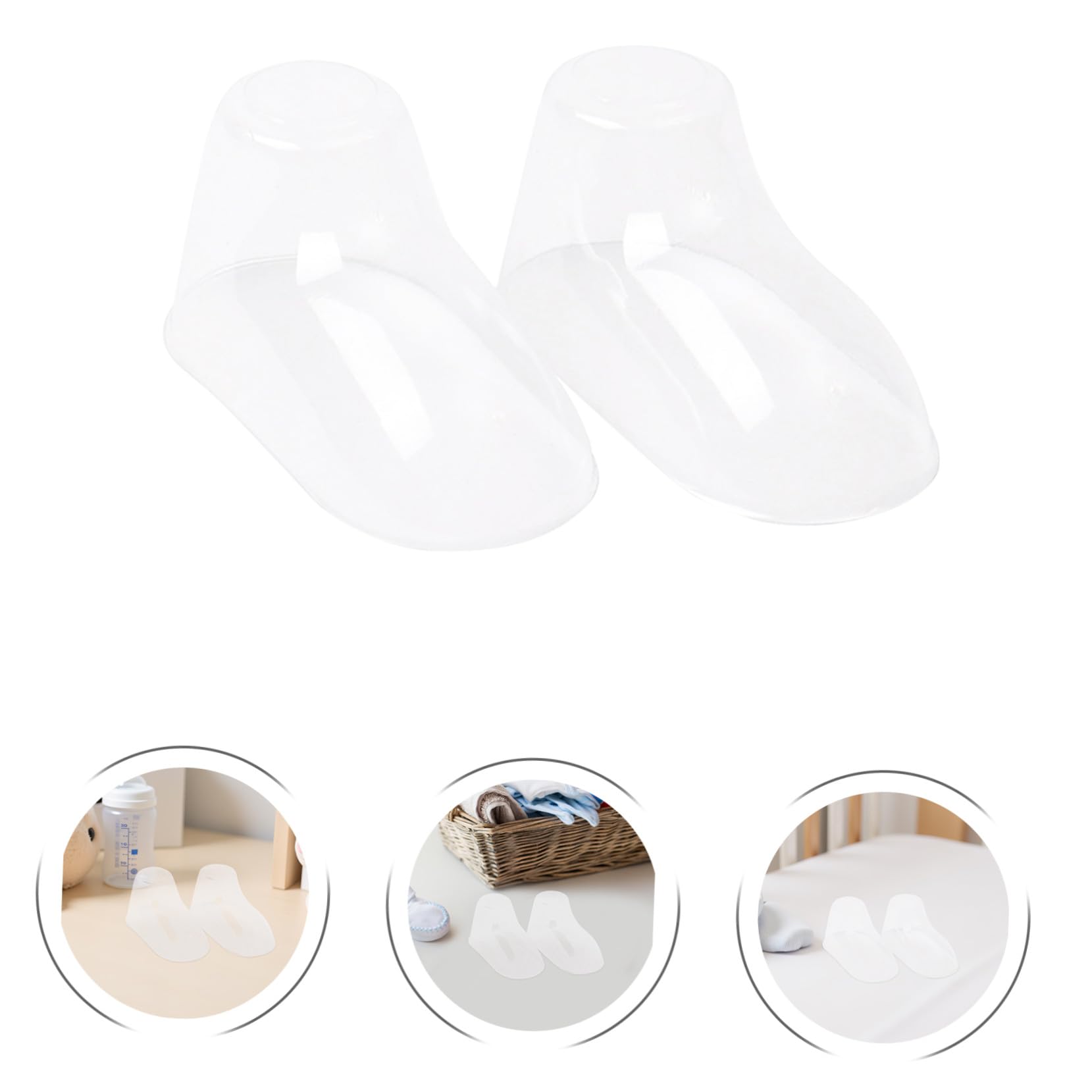 MAGICLULU Transparenter Schuhspanner und Präsentationsständer für Babyschuhe 10cm Kunststoff für Laden und Zuhause 100 Stück für Babysocken und Kleinkinderschuhe